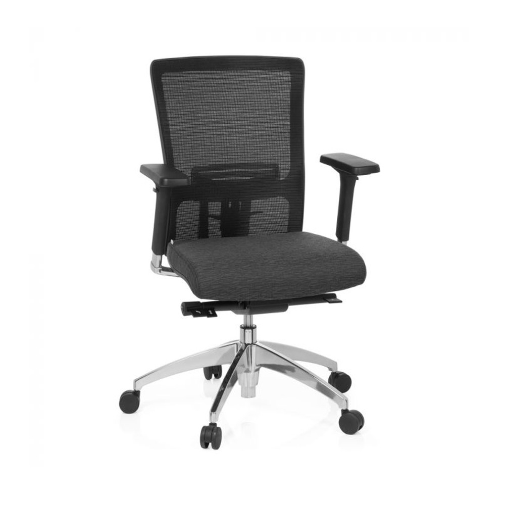HJH_Office_Astra_Base_työtuoli_toimistotuoli_harmaa-musta_synchro-mekanismi_verhoiltu_istuinpehmuste_verkkoselkänoja_02 - Edella