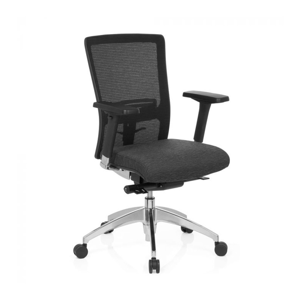 HJH_Office_Astra_Base_työtuoli_toimistotuoli_harmaa-musta_synchro-mekanismi_verhoiltu_istuinpehmuste_verkkoselkänoja_03 - Edella