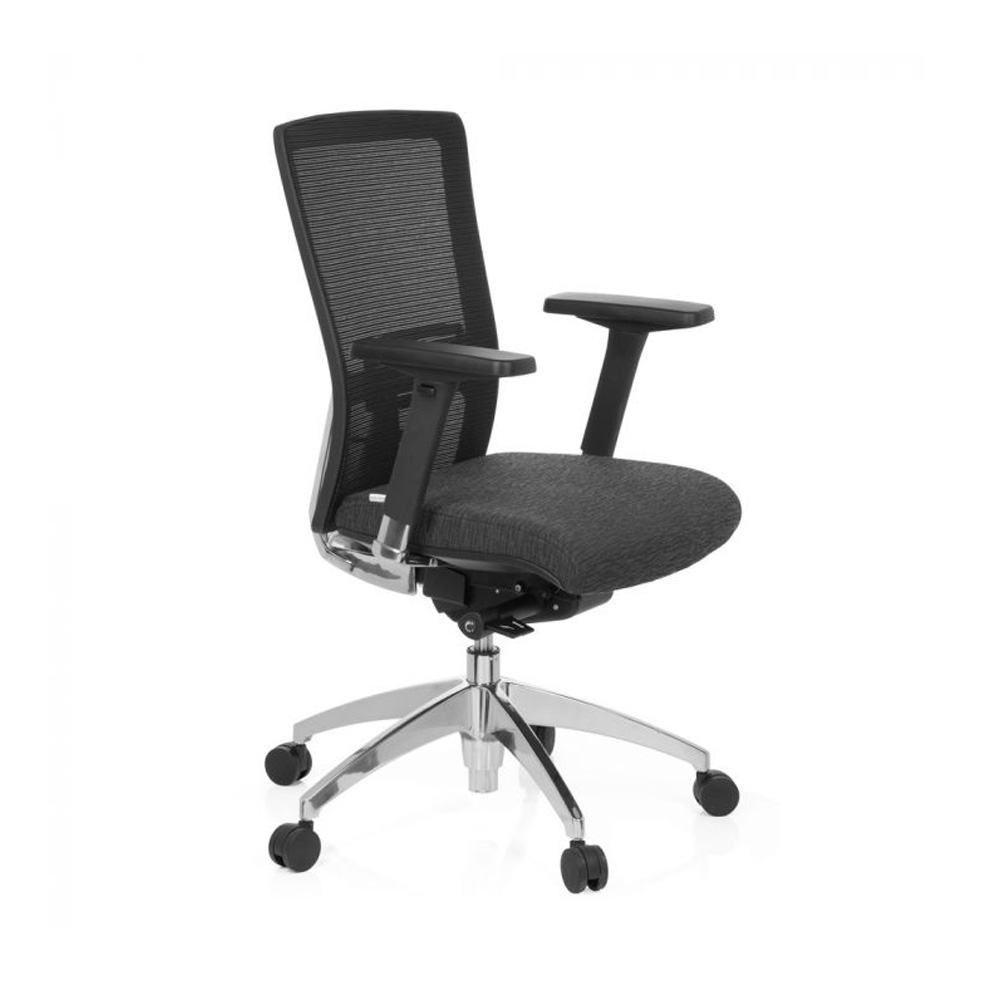 HJH_Office_Astra_Base_työtuoli_toimistotuoli_harmaa-musta_synchro-mekanismi_verhoiltu_istuinpehmuste_verkkoselkänoja_04 - Edella