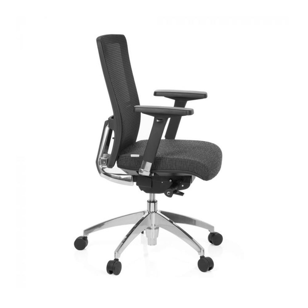 HJH_Office_Astra_Base_työtuoli_toimistotuoli_harmaa-musta_synchro-mekanismi_verhoiltu_istuinpehmuste_verkkoselkänoja_05 - Edella