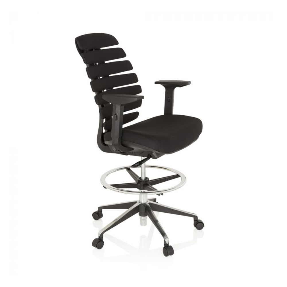 HJH_Office_Ergo_Line_II_Work_Kangas_korkea_työtuoli_toimistotuoli_kassatuoli_musta_kangasverhoiltu_istuin_selkänoja_04 - Edella