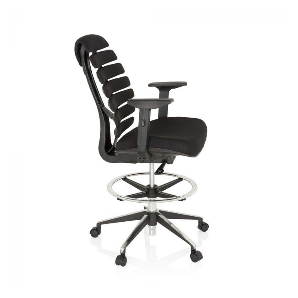 HJH_Office_Ergo_Line_II_Work_Kangas_korkea_työtuoli_toimistotuoli_kassatuoli_musta_kangasverhoiltu_istuin_selkänoja_05 - Edella