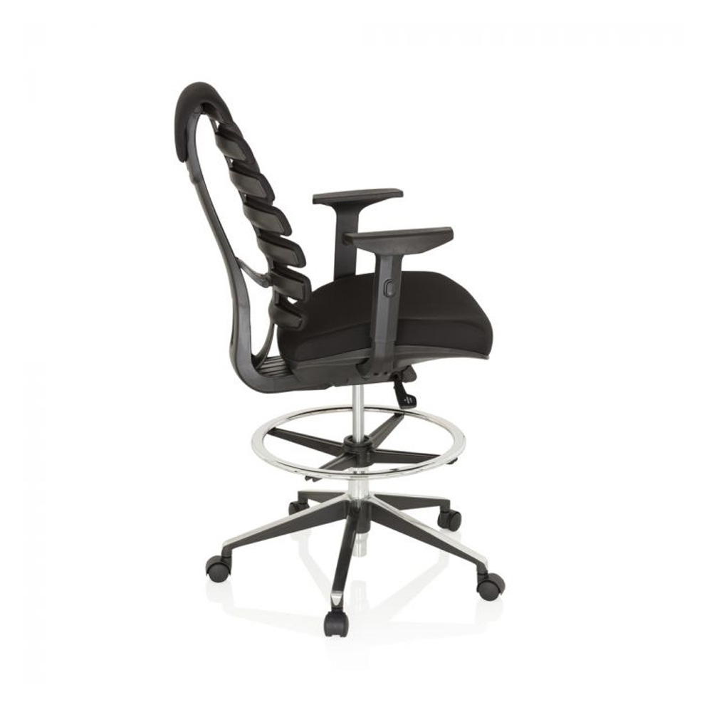 HJH_Office_Ergo_Line_II_Work_Kangas_korkea_työtuoli_toimistotuoli_kassatuoli_musta_kangasverhoiltu_istuin_selkänoja_06 - Edella