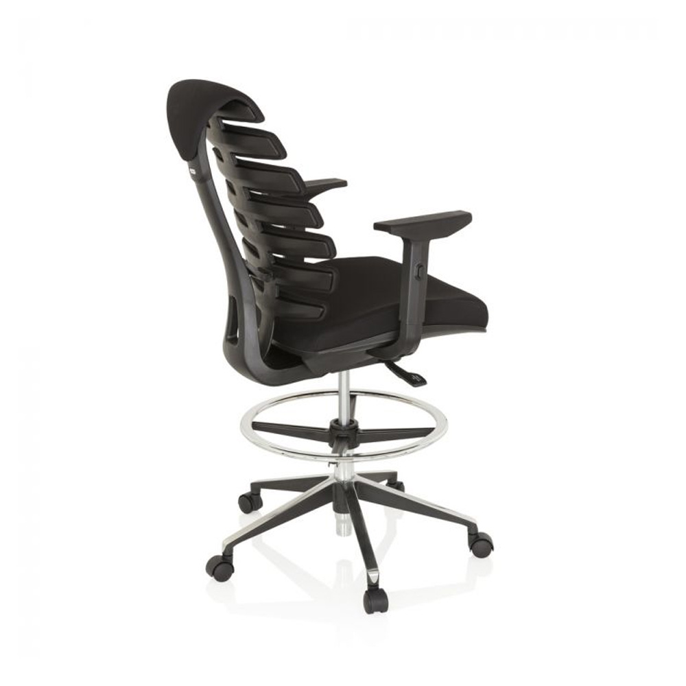 HJH_Office_Ergo_Line_II_Work_Kangas_korkea_työtuoli_toimistotuoli_kassatuoli_musta_kangasverhoiltu_istuin_selkänoja_07 - Edella