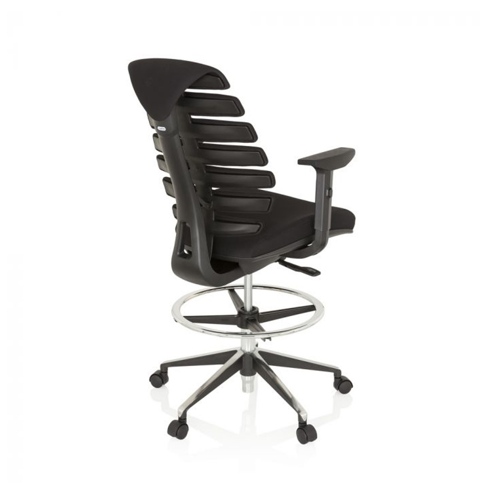 HJH_Office_Ergo_Line_II_Work_Kangas_korkea_työtuoli_toimistotuoli_kassatuoli_musta_kangasverhoiltu_istuin_selkänoja_08 - Edella