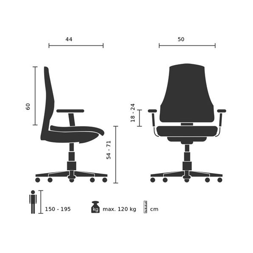 HJH_Office_Ergo_Line_II_Work_Kangas_korkea_työtuoli_toimistotuoli_kassatuoli_musta_kangasverhoiltu_istuin_selkänoja_13 - Edella