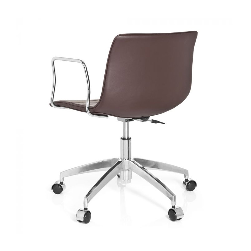 HJH_Office_Levi_työtuoli_toimistotuoli_neuvottelutuoli_kokoustuoli_matala_selkänoja_ruskea_nahka_verhoiltu_istuin_12 - Edella