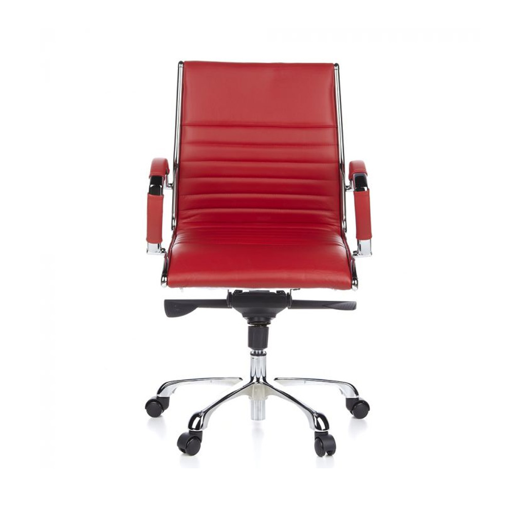 HJH_Office_Parma10_johtajantuoli_työtuoli_toimistotuoli_neuvottelutuoli_kokoustuoli_punainen_nahka_verhoiltu_istuin_01 - Edella