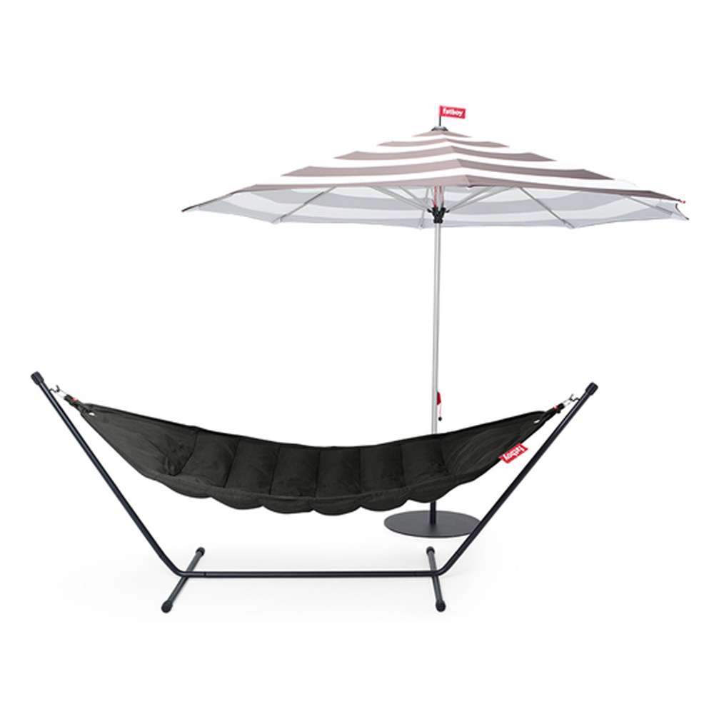 Fatboy_Headdemock_Superb_Hammock_Thunder_Grey_tummanharmaa_riippukeinu_mustalla_jalustalla_telineellä_sisäkäyttöön_ulkokäyttöön_03 - Edella