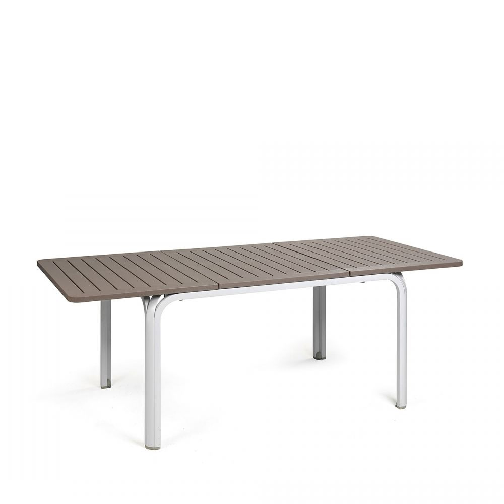 Nardi_Alloro_140_Extensible_Tortora-Bianco_jatkettava_terassipöytä_ruokapöytä_jatkopöytä_ulkopöytä_01 - Edella