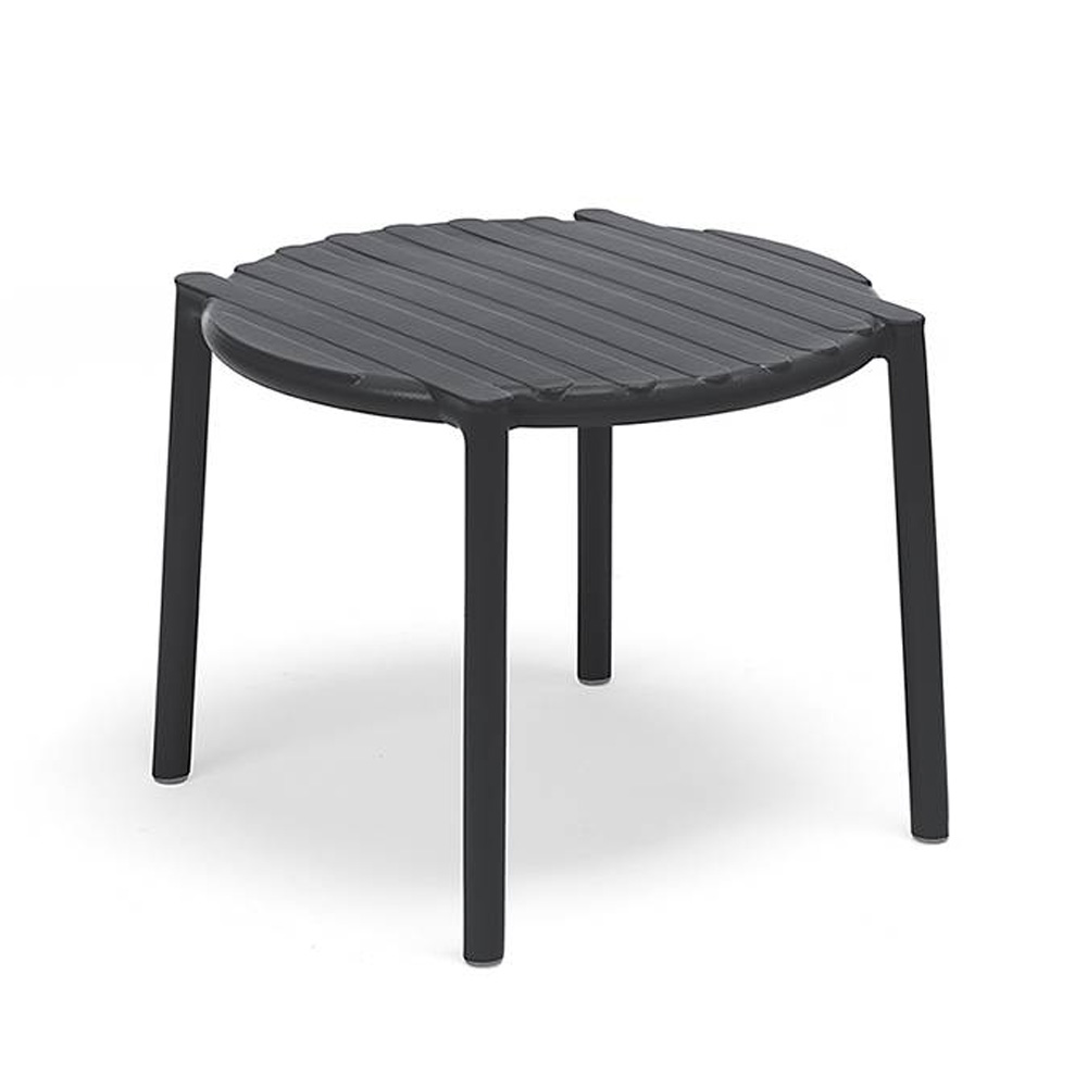 Nardi_Doga_Table_Anthracite_tummanharmaa_terassipöytä_ulkopöytä_muovipöytä_pyöreä_sohvapöytä_apupöytä_pinottava_01 - Edella