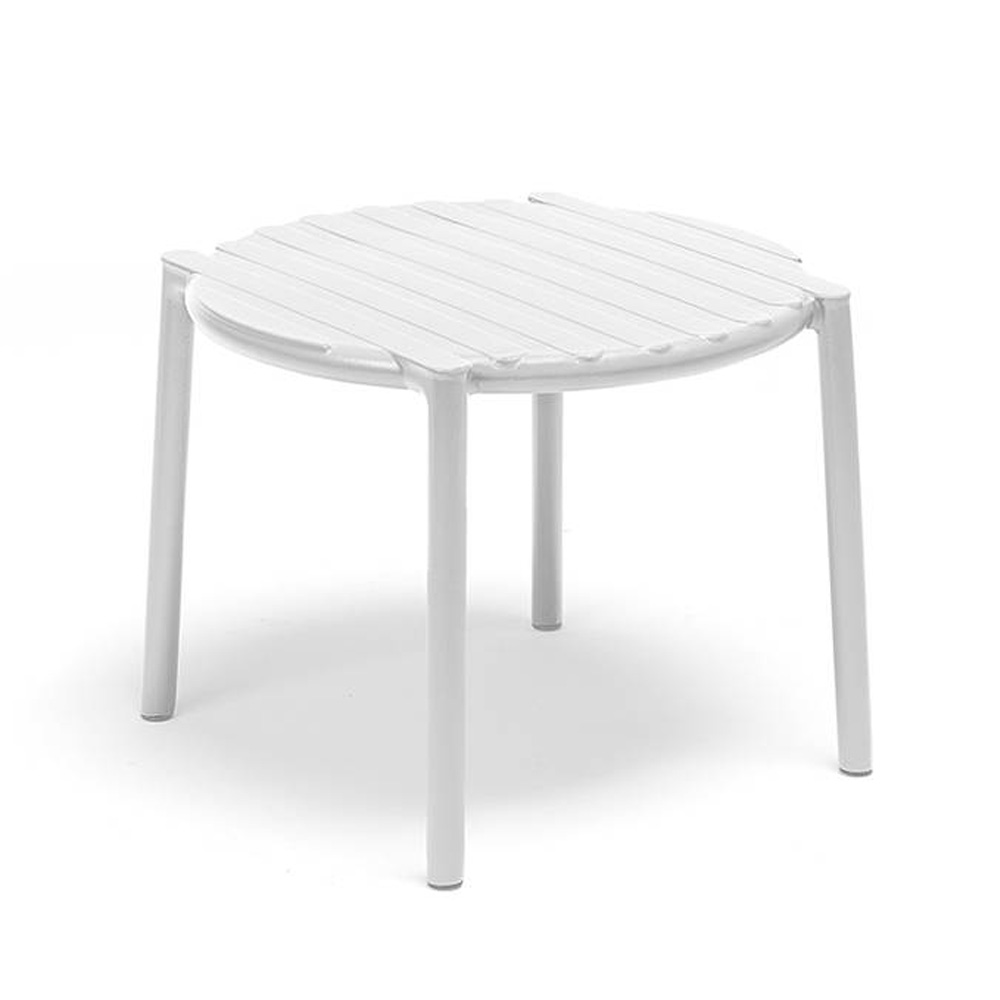 Nardi_Doga_Table_Bianco_valkoinen_terassipöytä_ulkopöytä_muovipöytä_pyöreä_sohvapöytä_apupöytä_pinottava_01 - Edella