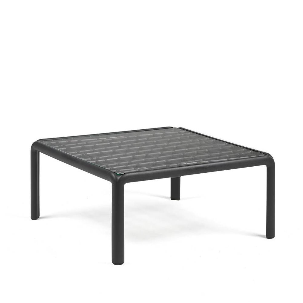 Nardi_Komodo_Tavolino_Vetro_Antracite_tummanharmaa_moduulisohvapöytä_matala_sohvapöytä_muovipöytä_lasikannella_ulkotiloihin_terassille_01 - Edella