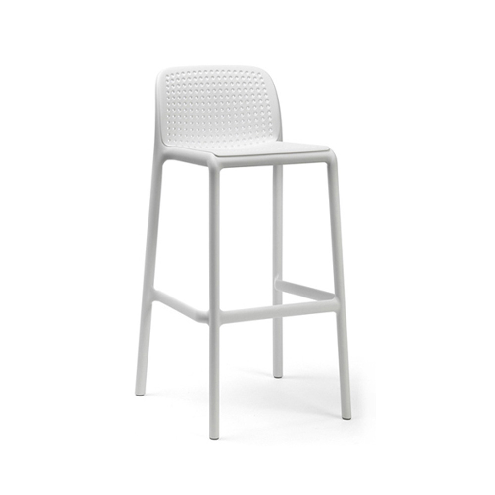 Nardi_Lido_Bianco_valkoinen_korkea_baarituoli_terassituoli_ulkotuoli_muovituoli_01 - Edella