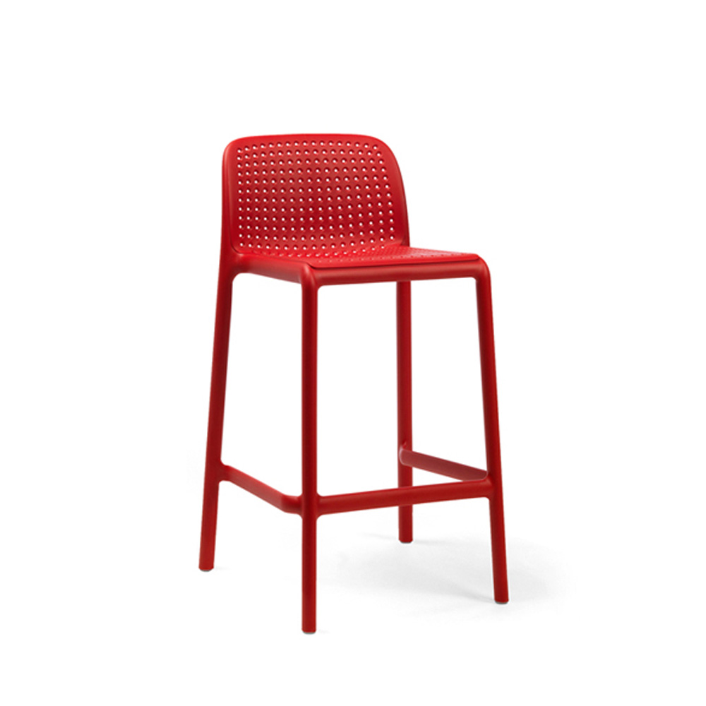 Nardi_Lido_Mini_Rosso_punainen_matala_baarituoli_terassituoli_ulkotuoli_muovituoli_01 - Edella