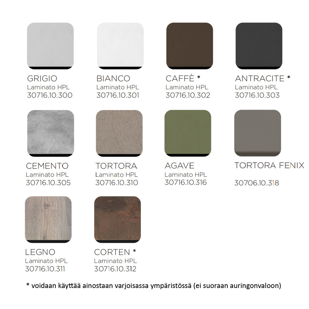 Nardi_Piani_laminato_80x80_neliö_umpilaminaattikansi_ravintolapöydänkansi_terassipöydänkansi_ulkopöydänkansi_värit_01 - Edella