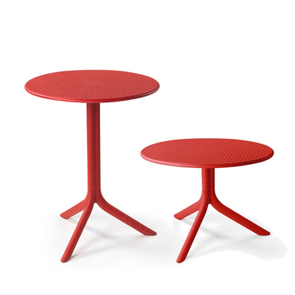 Nardi_Step_Rosso_punainen_pyöreä_ravintolapöytä_sohvapöytä_ulkopöytä_terassipöytä_01 - Edella