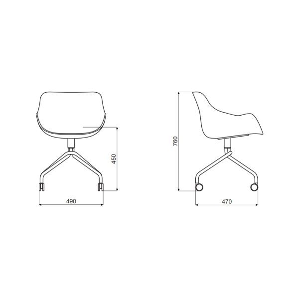 MDD Baltic Soft Duo chair tuoli ristikkojalka pyörillä - Image 13
