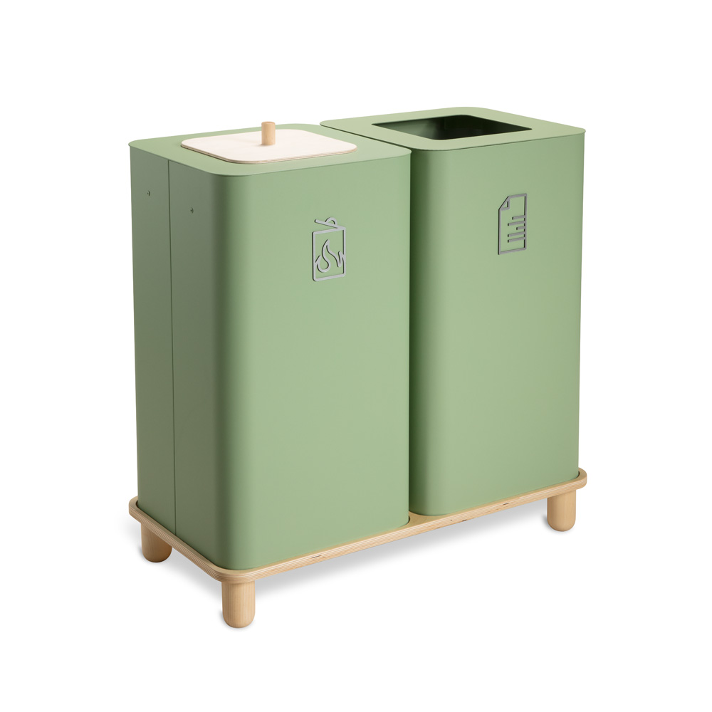 Mizetto_Arkad_Duo_100L_Pale_Green_kierrätysastia_roska-astia_roskakori_01 - Edella