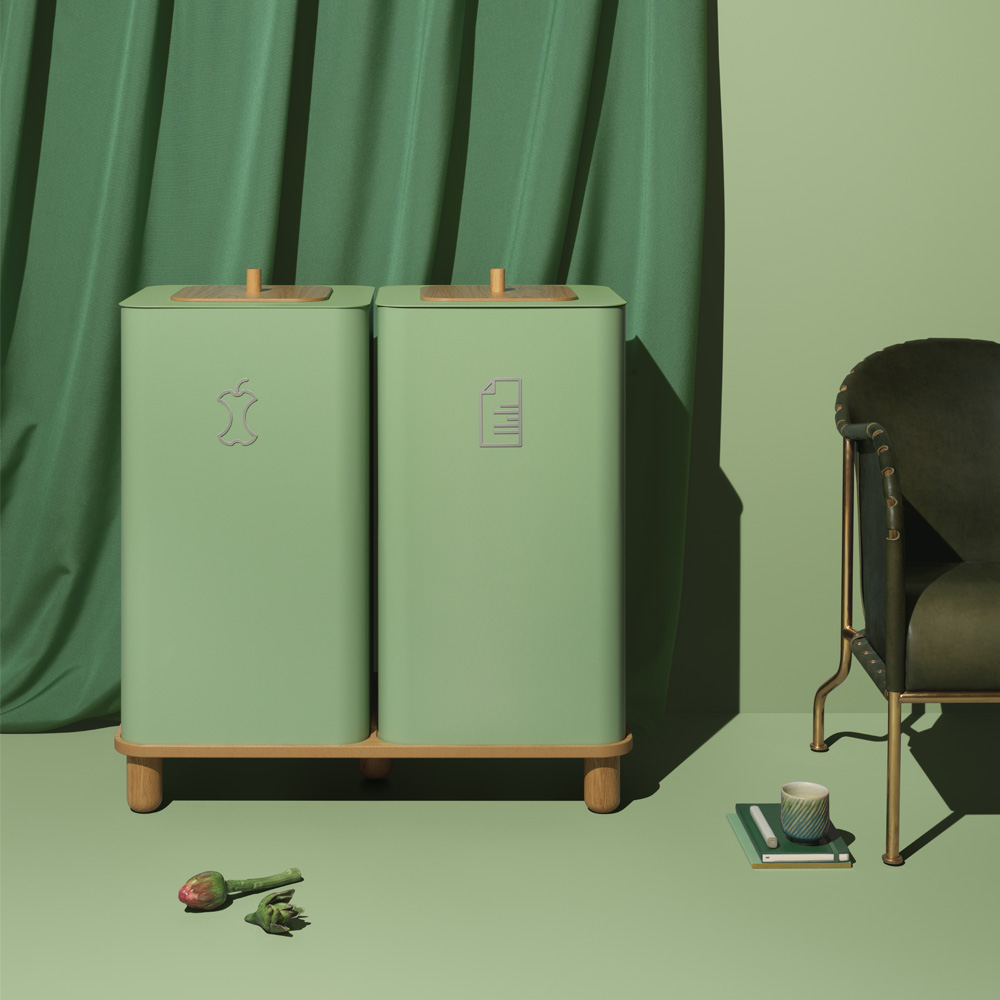 Mizetto_Arkad_Duo_100L_Pale_Green_kierrätysastia_roska-astia_roskakori_03 - Edella