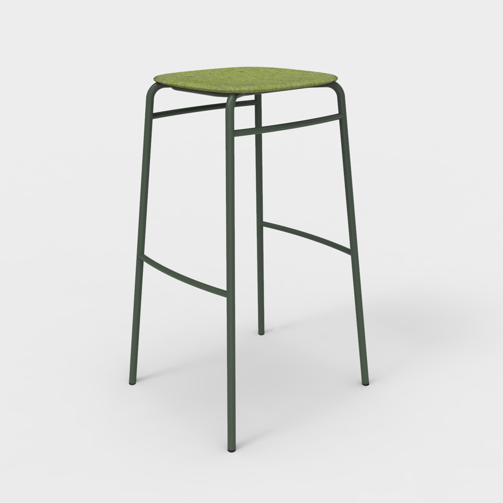 DeVorm_Twist_PET_Felt_Bar_Stool_Green_korkea_baarituoli_01 - Edella