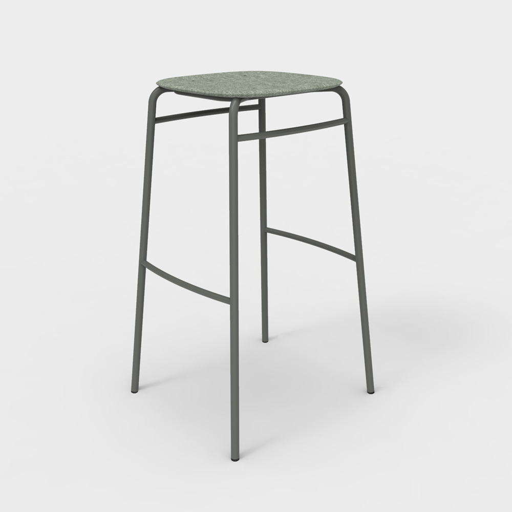 DeVorm_Twist_PET_Felt_Bar_Stool_Olive_korkea_baarituoli_01 - Edella