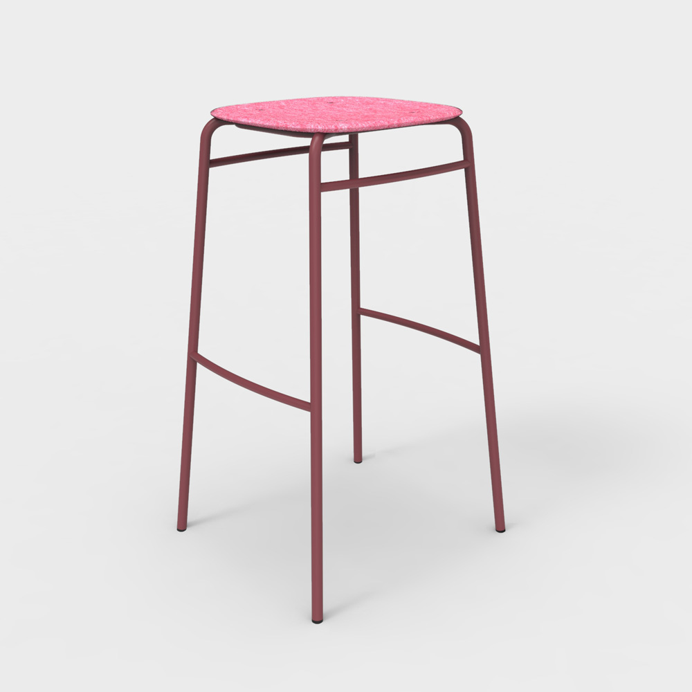 DeVorm_Twist_PET_Felt_Bar_Stool_Pink_korkea_baarituoli_01 - Edella