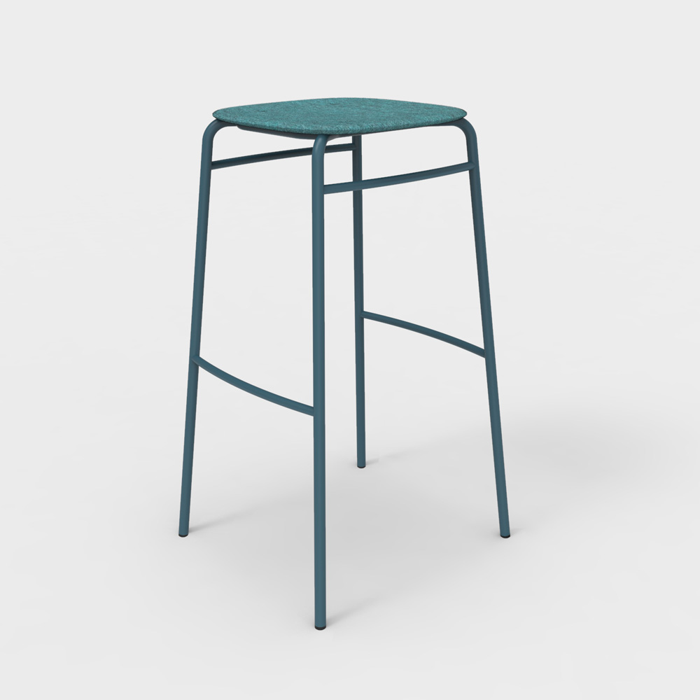 DeVorm_Twist_PET_Felt_Bar_Stool_Turquoise_korkea_baarituoli_01 - Edella