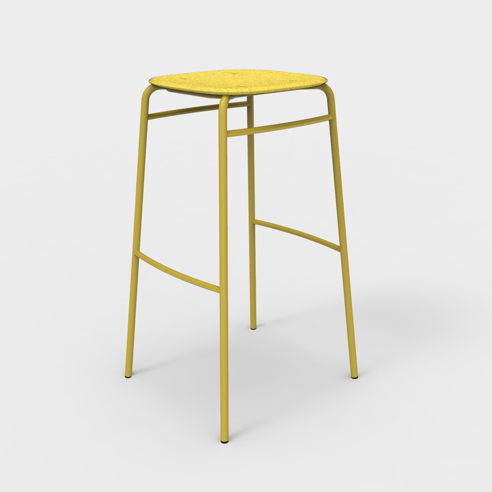 DeVorm_Twist_PET_Felt_Bar_Stool_Yellow_korkea_baarituoli_01 - Edella