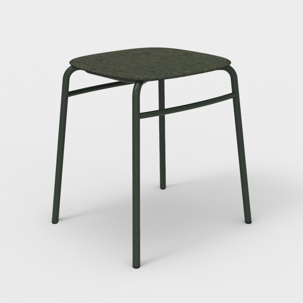 DeVorm_Twist_PET_Felt_Stack_Stool_Dark_green_matala_jakkara_pinottava_01 - Edella