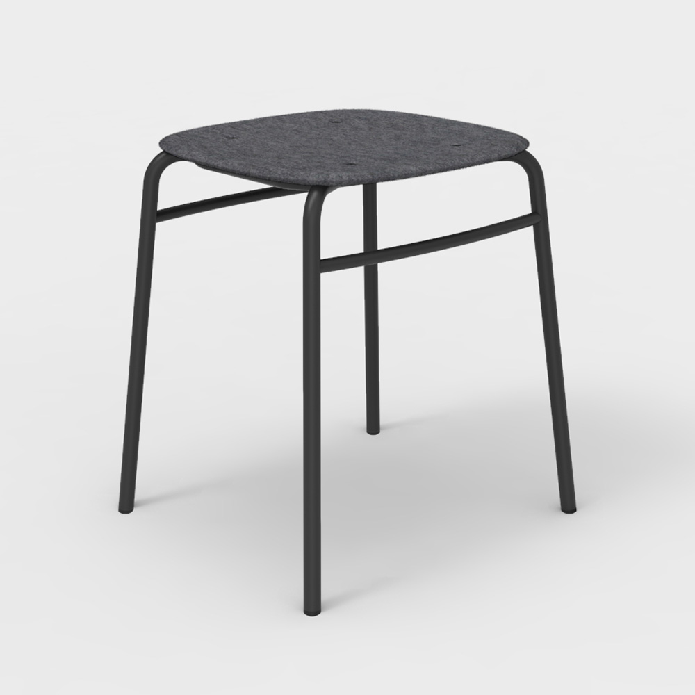 DeVorm_Twist_PET_Felt_Stack_Stool_Dark_grey_matala_jakkara_pinottava_01 - Edella