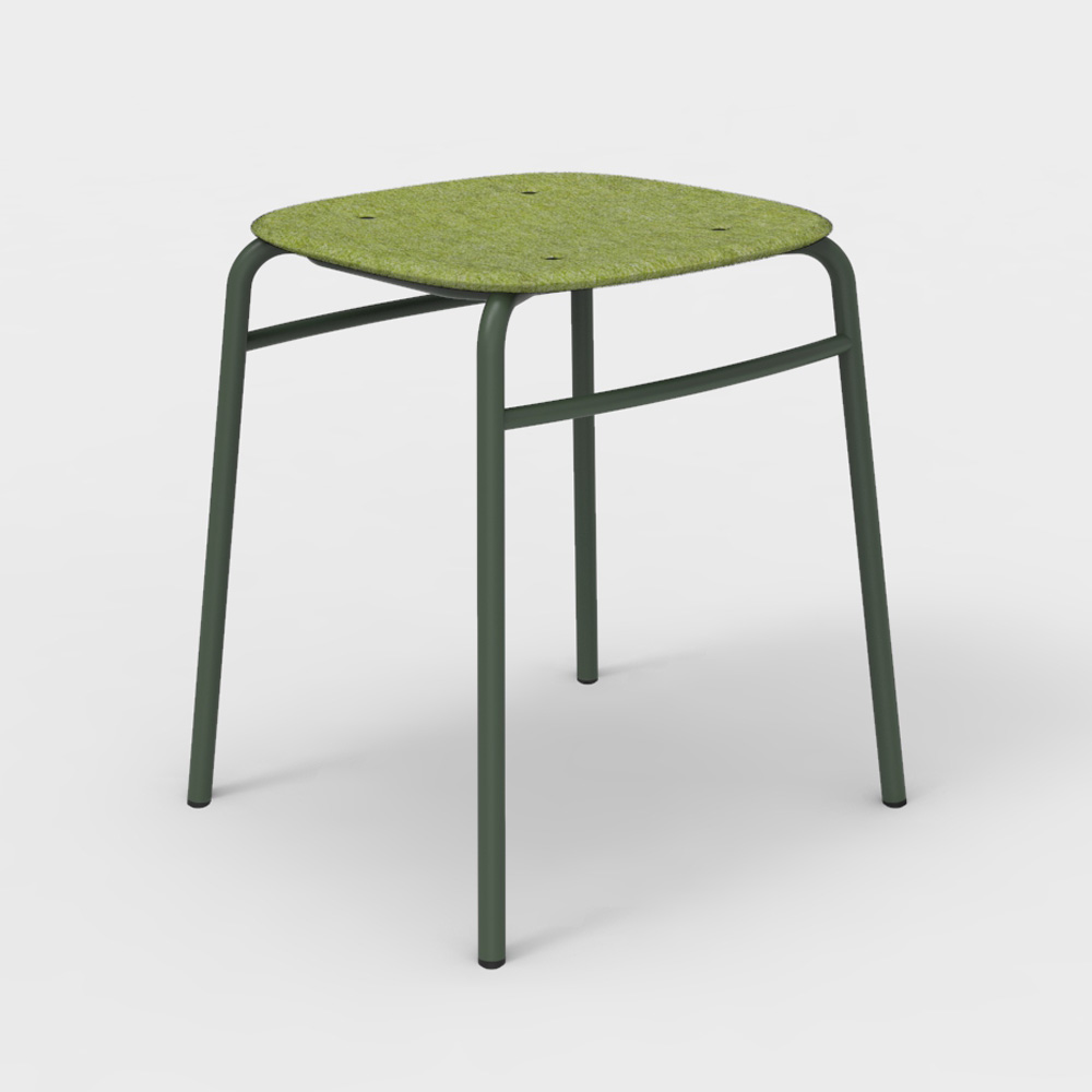 DeVorm_Twist_PET_Felt_Stack_Stool_Green_matala_jakkara_pinottava_01 - Edella