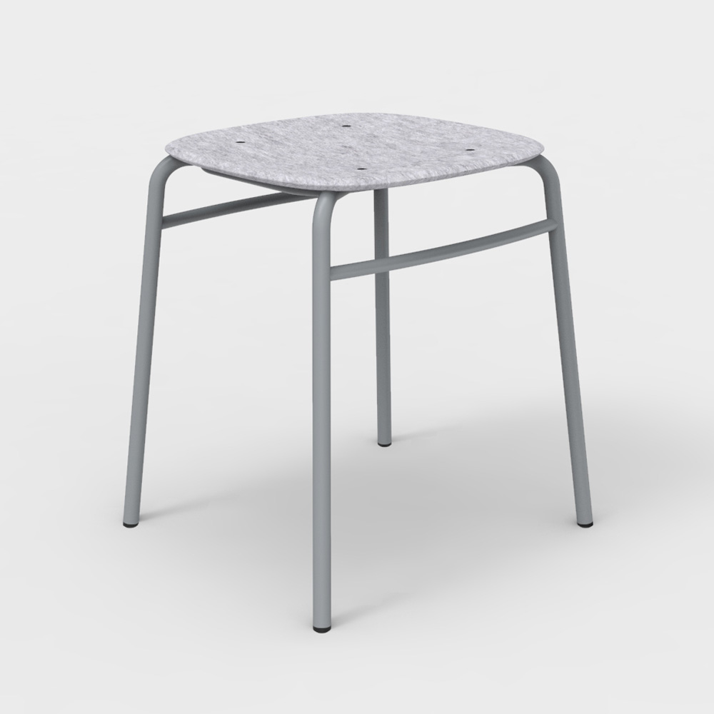 DeVorm_Twist_PET_Felt_Stack_Stool_Light_grey_matala_jakkara_pinottava_01 - Edella
