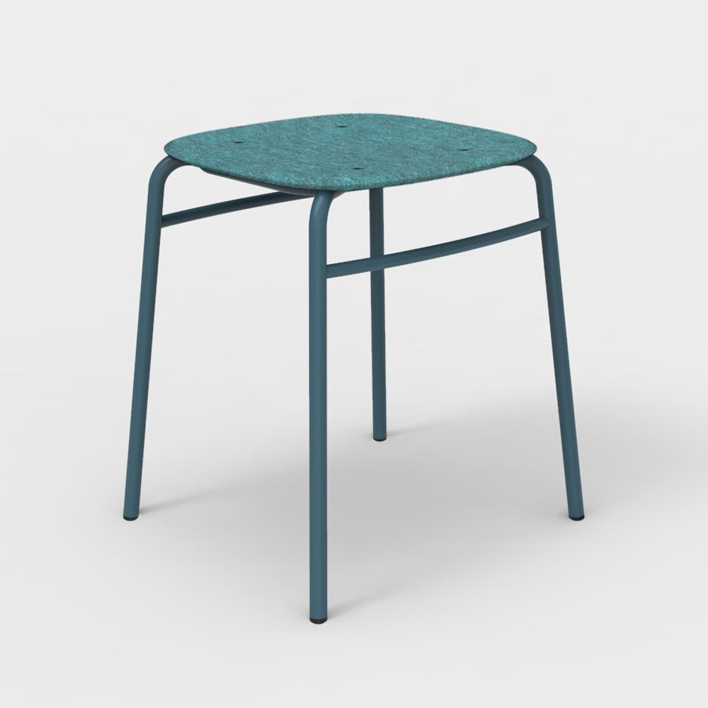 DeVorm_Twist_PET_Felt_Stack_Stool_Turquoise_matala_jakkara_pinottava_01 - Edella