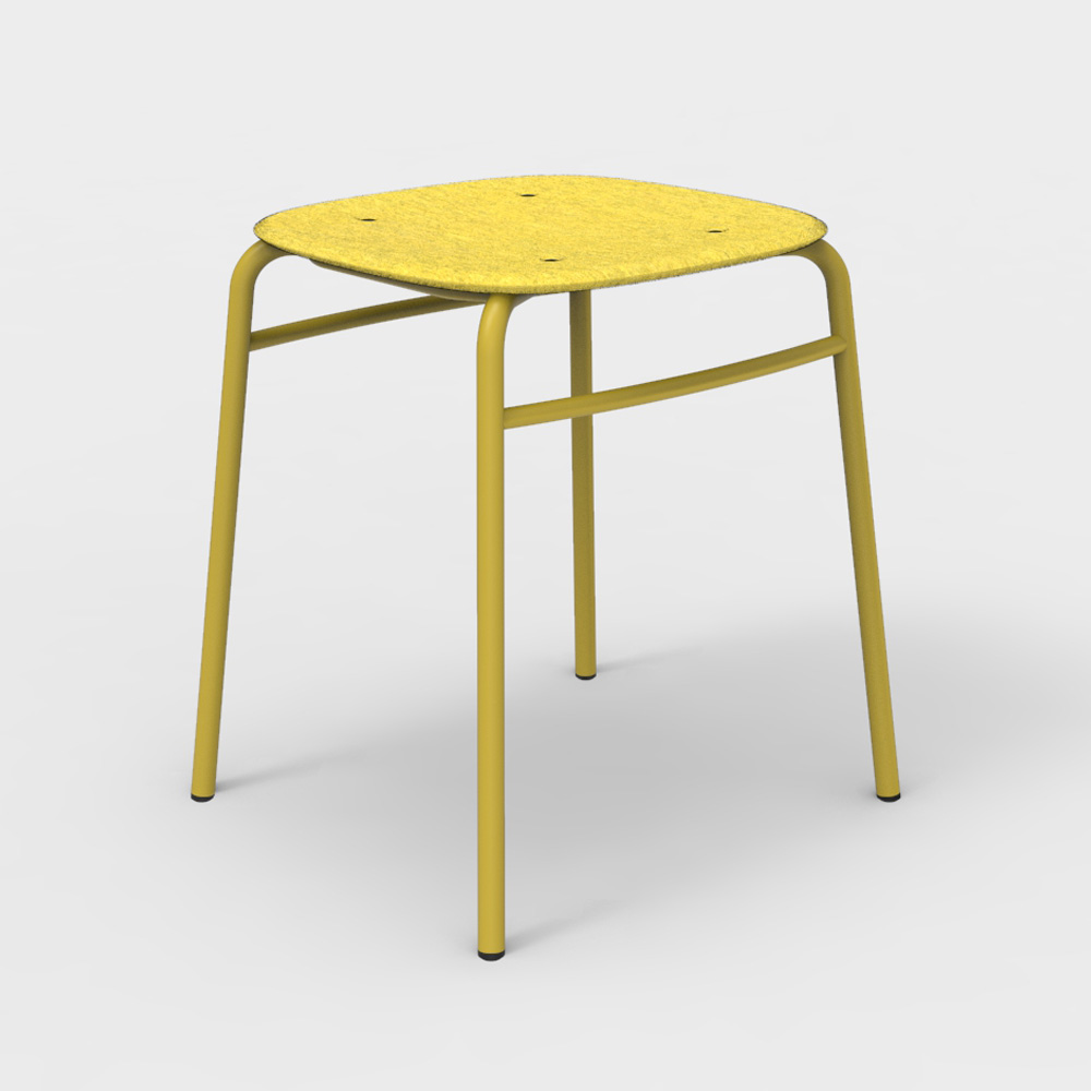 DeVorm_Twist_PET_Felt_Stack_Stool_Yellow_matala_jakkara_pinottava_01 - Edella