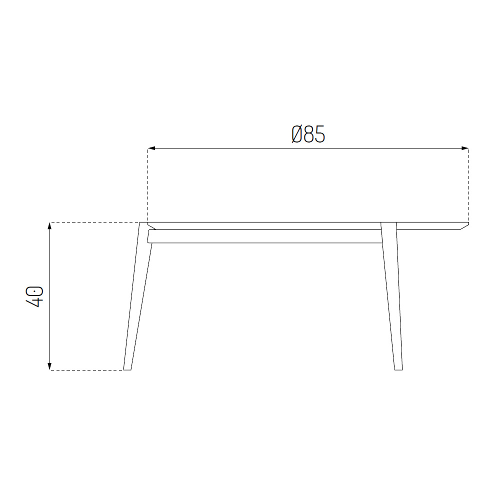 FDB_Möbler_D102_Ø85_Søs_pyöreä_sohvapöytä_tammi_mitat_01 - Edella