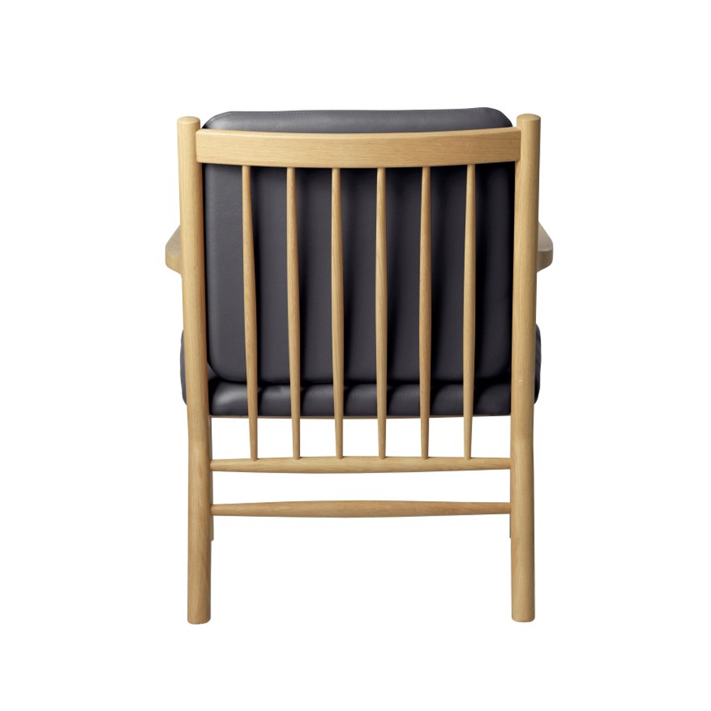 FDB_Möbler_J147_Oak_natural_tammi_nojatuoli_pinnatuoli_musta_nahka_05 - Edella