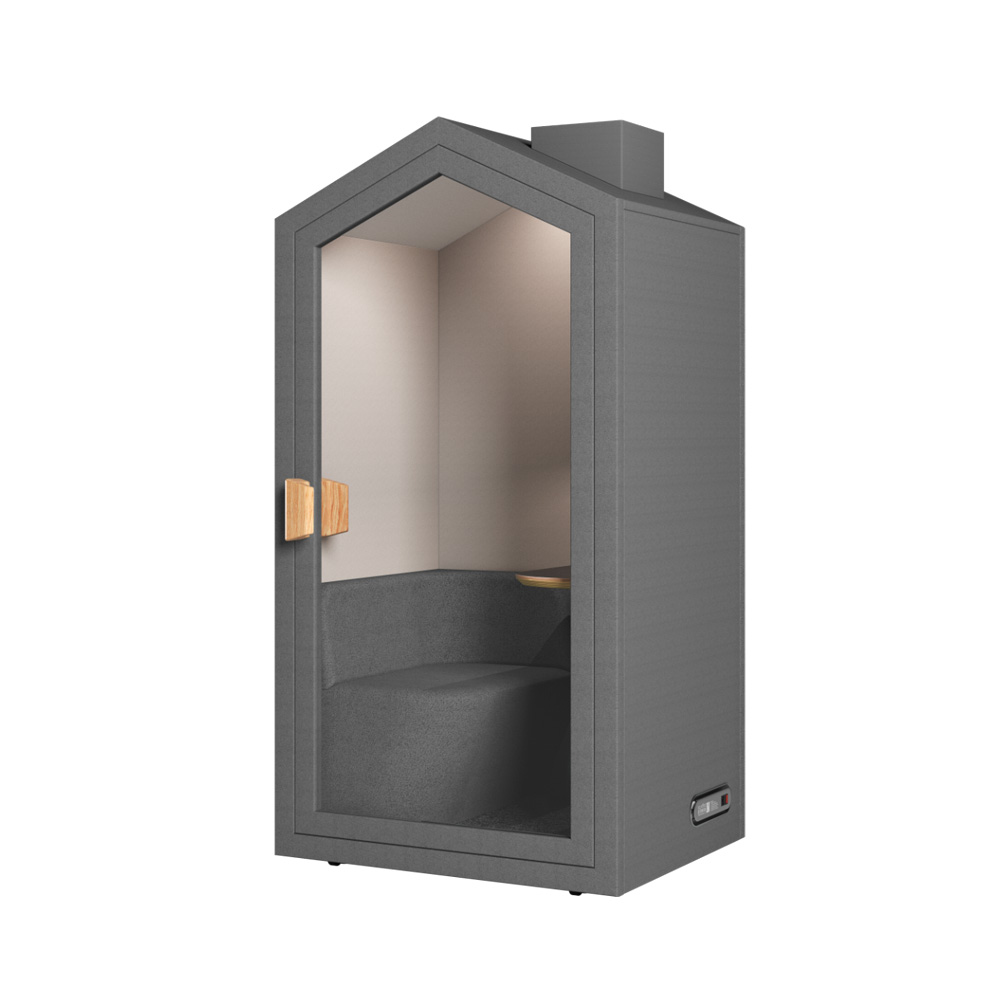 SELECTed_Cottage_POD_työskentelykoppi_vetäytymistila_hiljainen_tila_istuimella_Ash_harmaa_01 - Edella