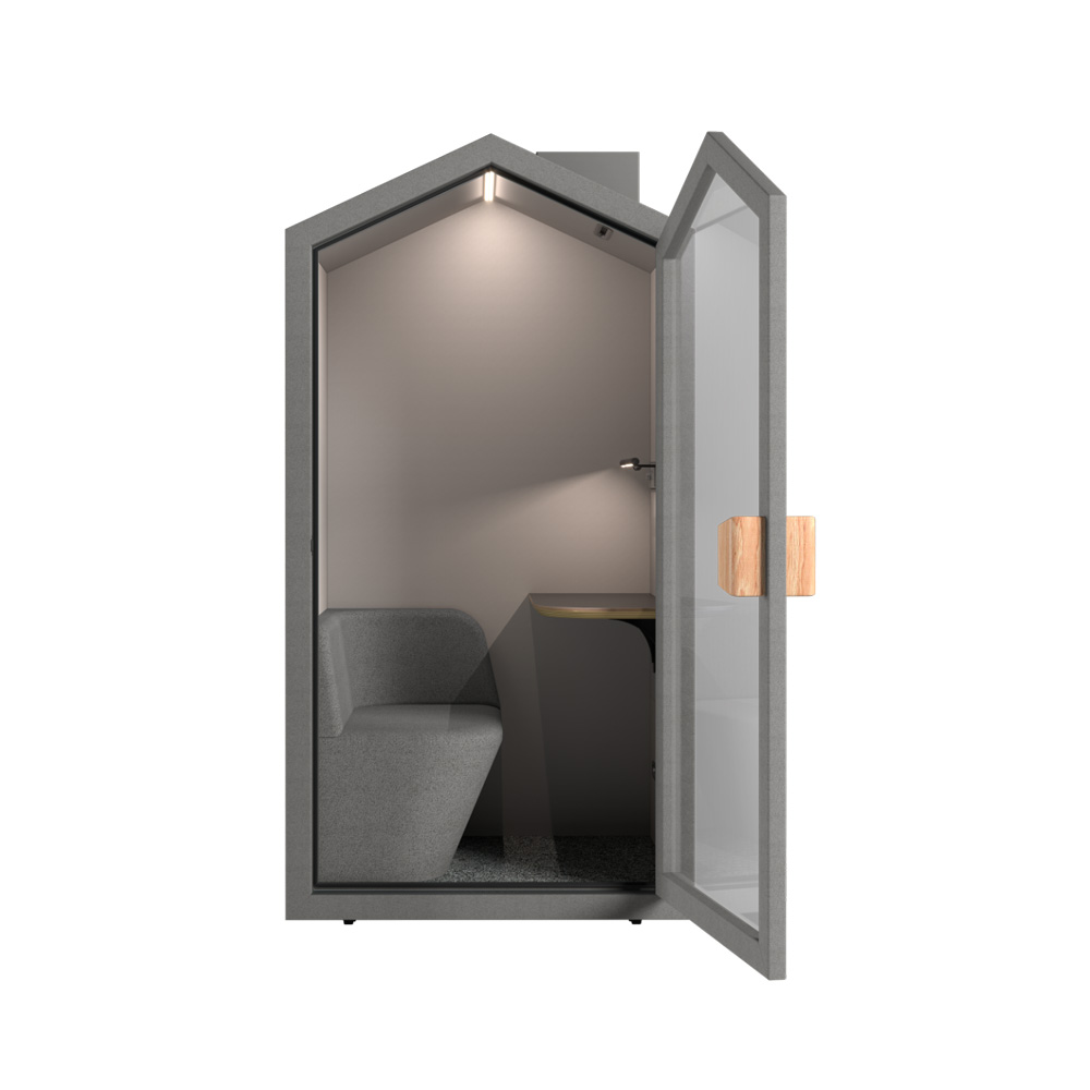 SELECTed_Cottage_POD_työskentelykoppi_vetäytymistila_hiljainen_tila_istuimella_Ash_harmaa_02 - Edella