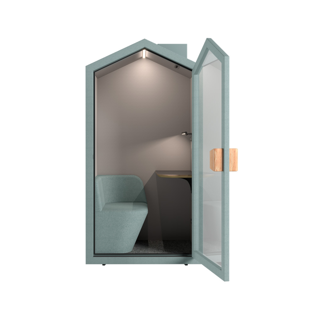 SELECTed_Cottage_POD_työskentelykoppi_vetäytymistila_hiljainen_tila_istuimella_Olive_oliivi_02 - Edella