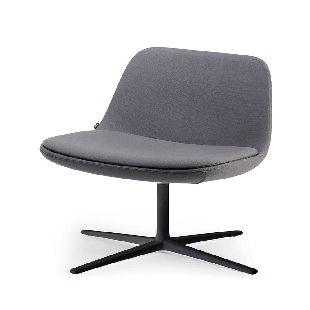 Infiniti_Pure_Loop_Lounge_verhoiltu_pyörivä_nojatuoli_loungetuoli_ristikkojalka_02 - Edella