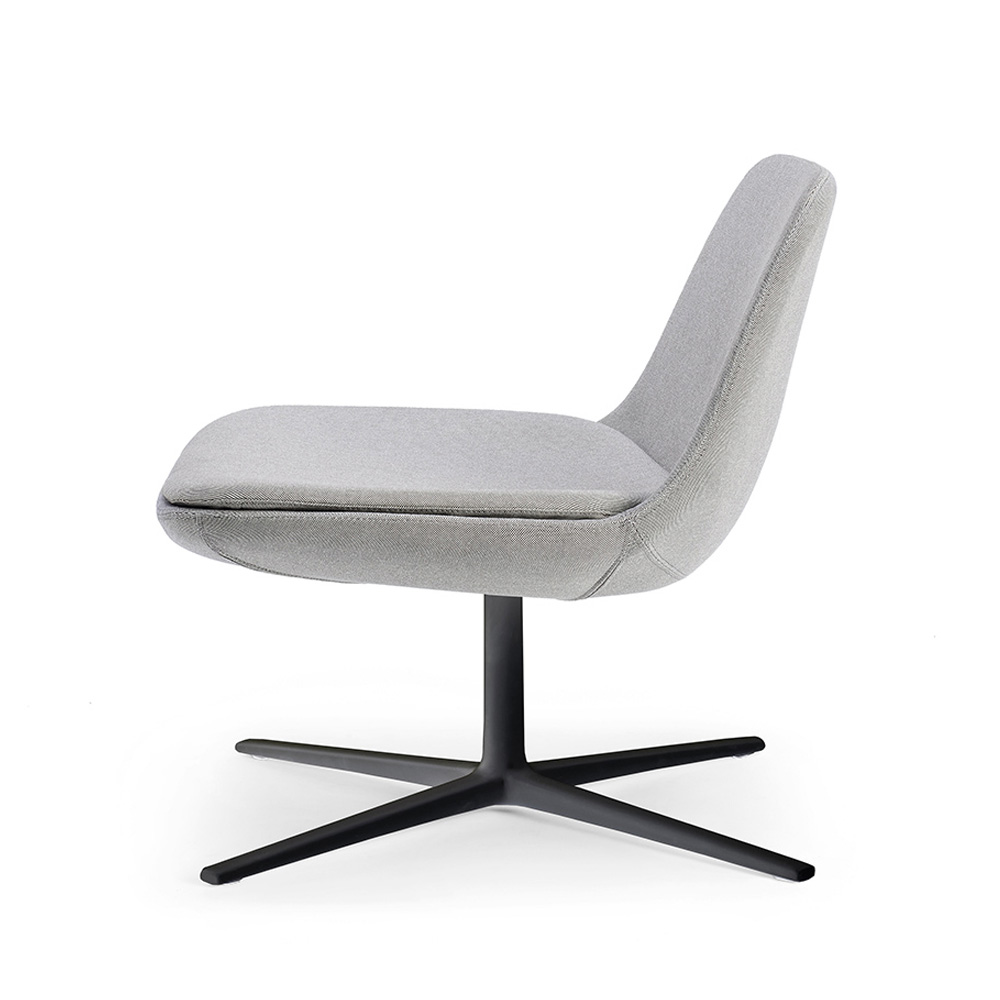 Infiniti_Pure_Loop_Lounge_verhoiltu_pyörivä_nojatuoli_loungetuoli_ristikkojalka_03 - Edella