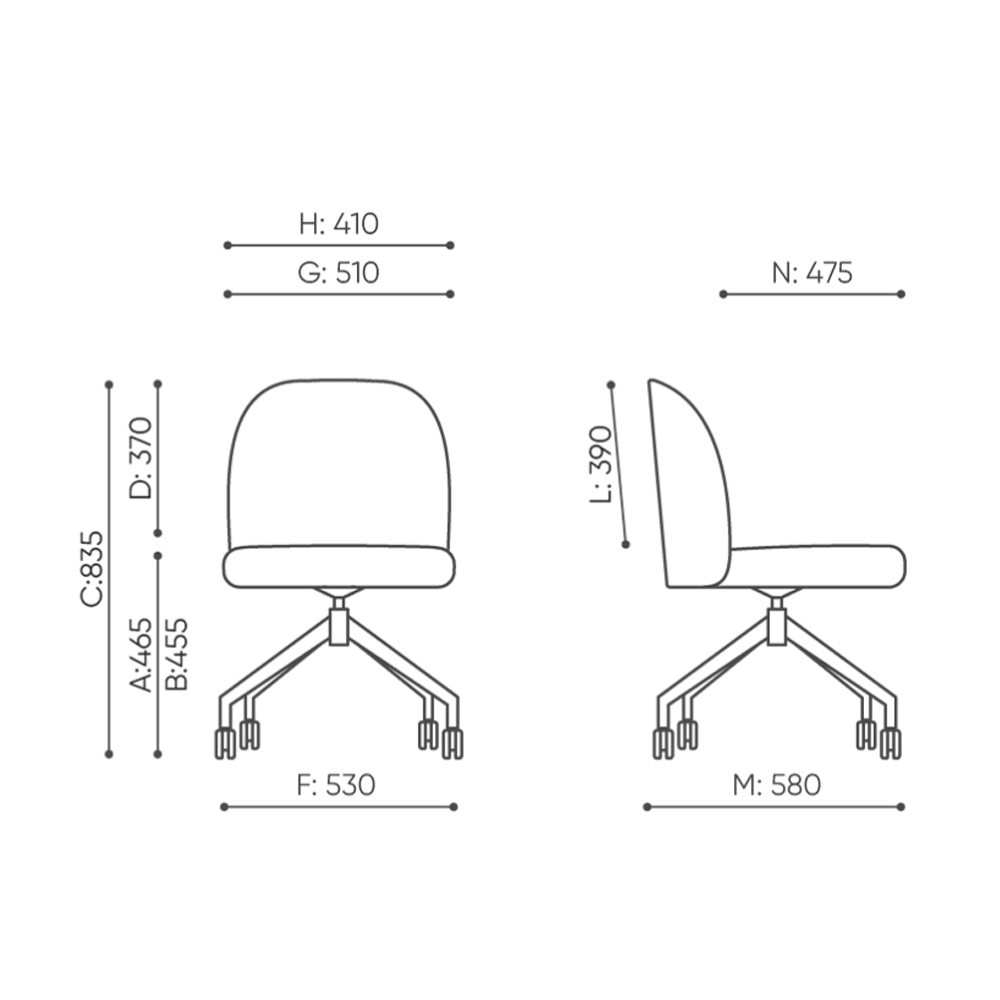 Bejot_Flos_FSK4W_neuvottelutuoli_kokoustuoli_ristikkojalat_pyörillä_04 - Edella