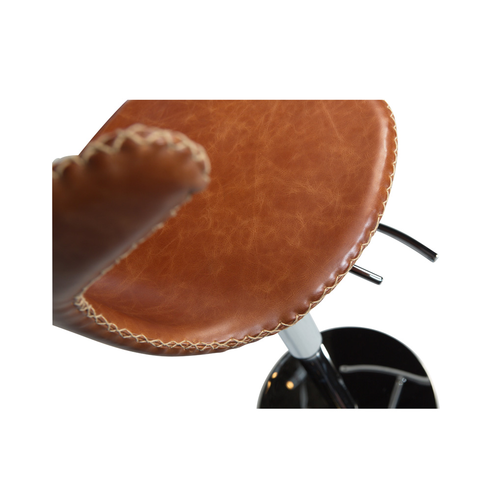 Danform_DOLPHIN_BAR_STOOL_Baarituoli_-light_brown_leather_w_round_polished_steel_base_laippajalka_04 - Edella
