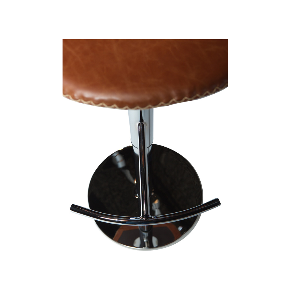 Danform_DOLPHIN_BAR_STOOL_Baarituoli_-light_brown_leather_w_round_polished_steel_base_laippajalka_05 - Edella