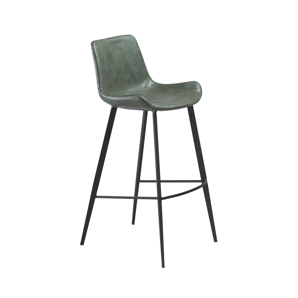 Danform_HYPE-BAR-STOOL_baarituoli_-vintage_green_art_leather_w_black_metal_legs_01 - Edella