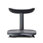 Ergonomic footrest with a curved saddle top and wide base for comfortable under-desk foot elevation.