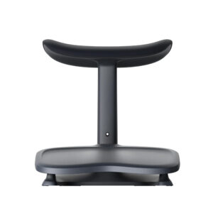 Ergonomic footrest with a curved saddle top and wide base for comfortable under-desk foot elevation.